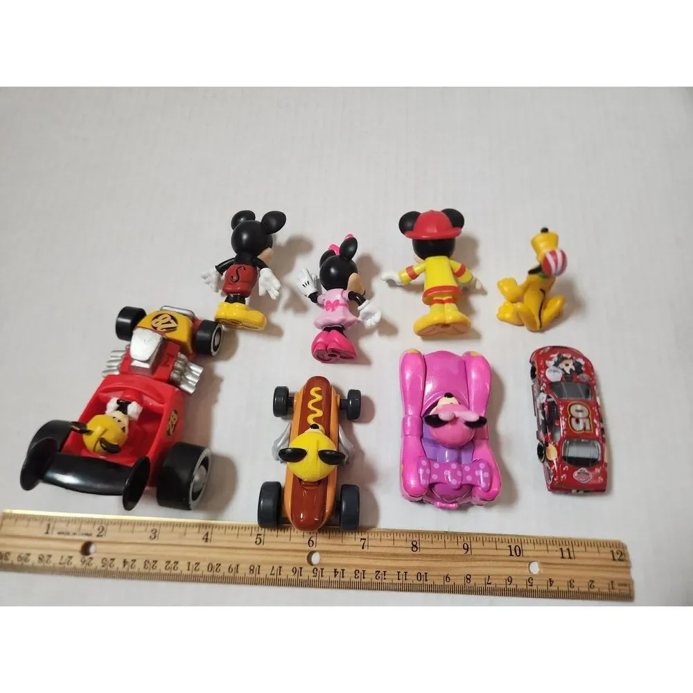 Disney Mickey & Minnie Racer Vehicles Lot w/ Pluto Figurine – Mixed Characters
